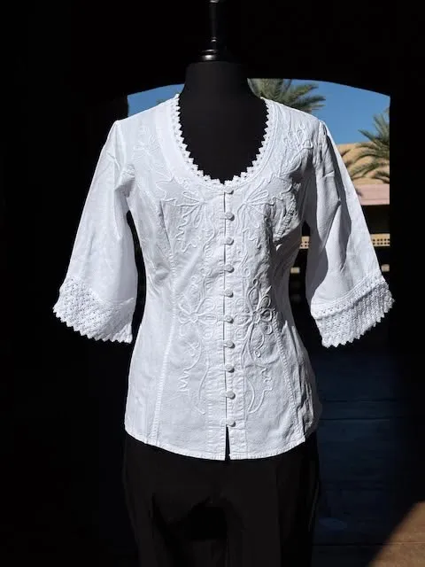 gretty zueger womens blouse Gretty Zueger women's blouse with detailed design