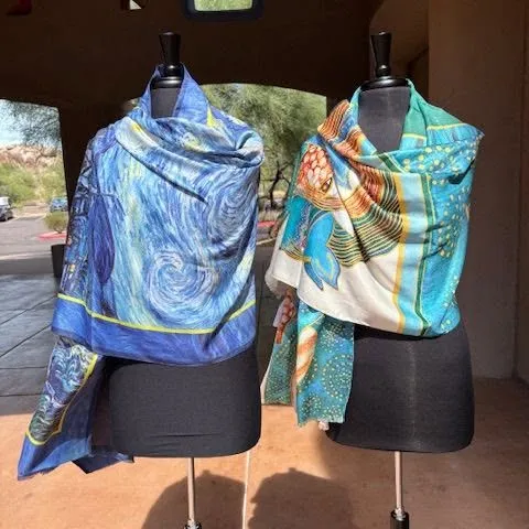 womens scarves 2 Women's fashion scarves displayed at Stefan Mann